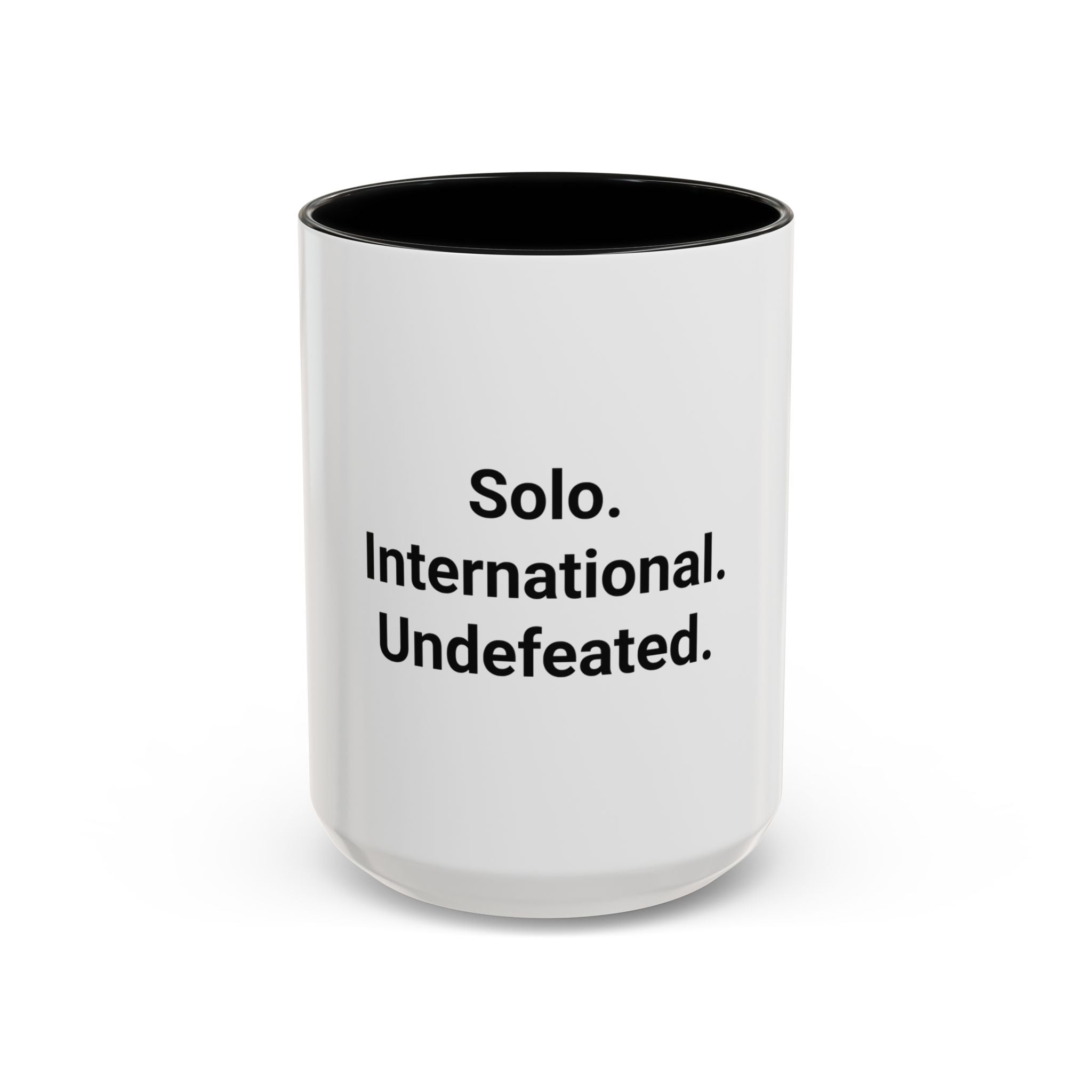 Solo. International. Undefeated. - Accent Mug for Solo Travelers