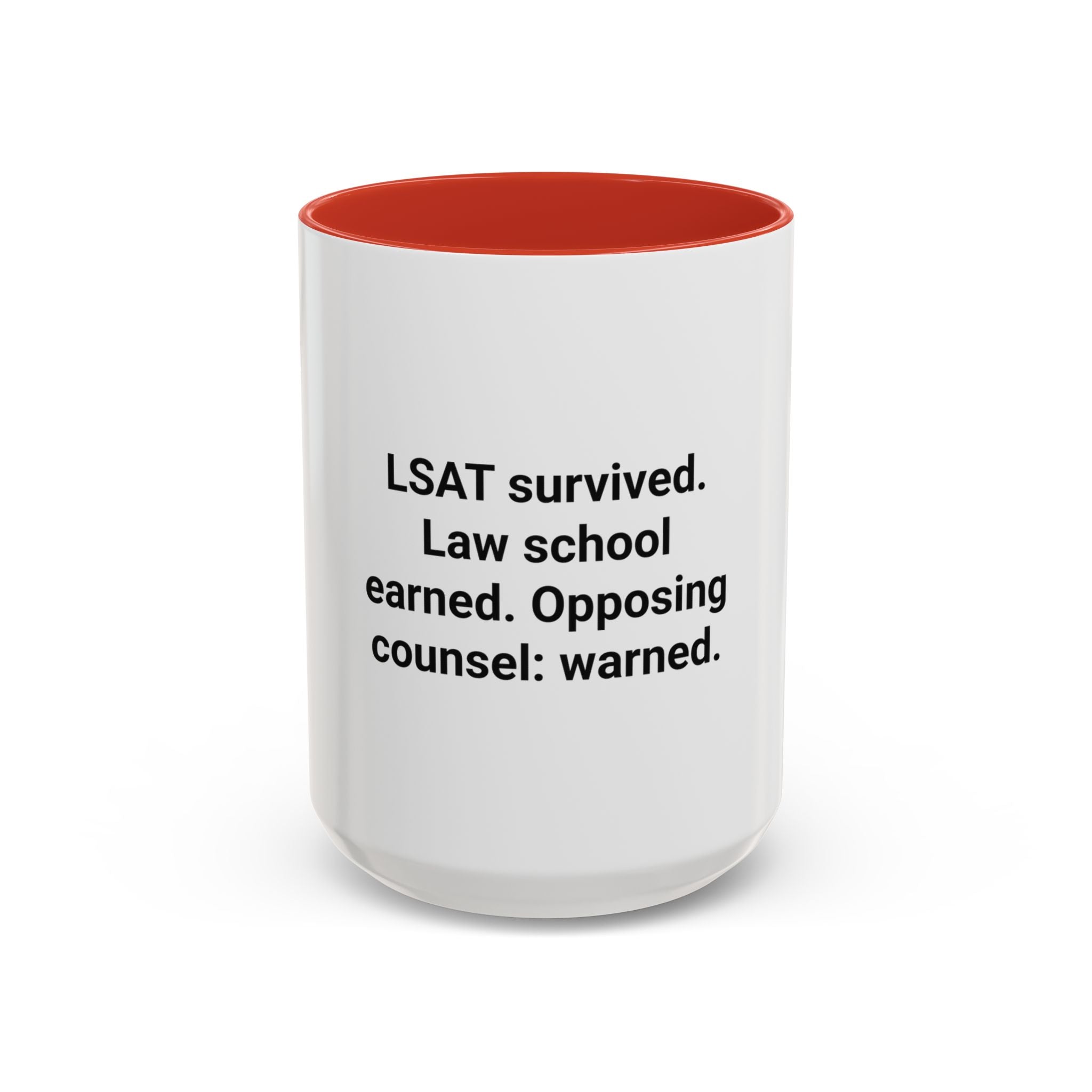 LSAT Survived Law School Earned - Accent Mug for New Law Students