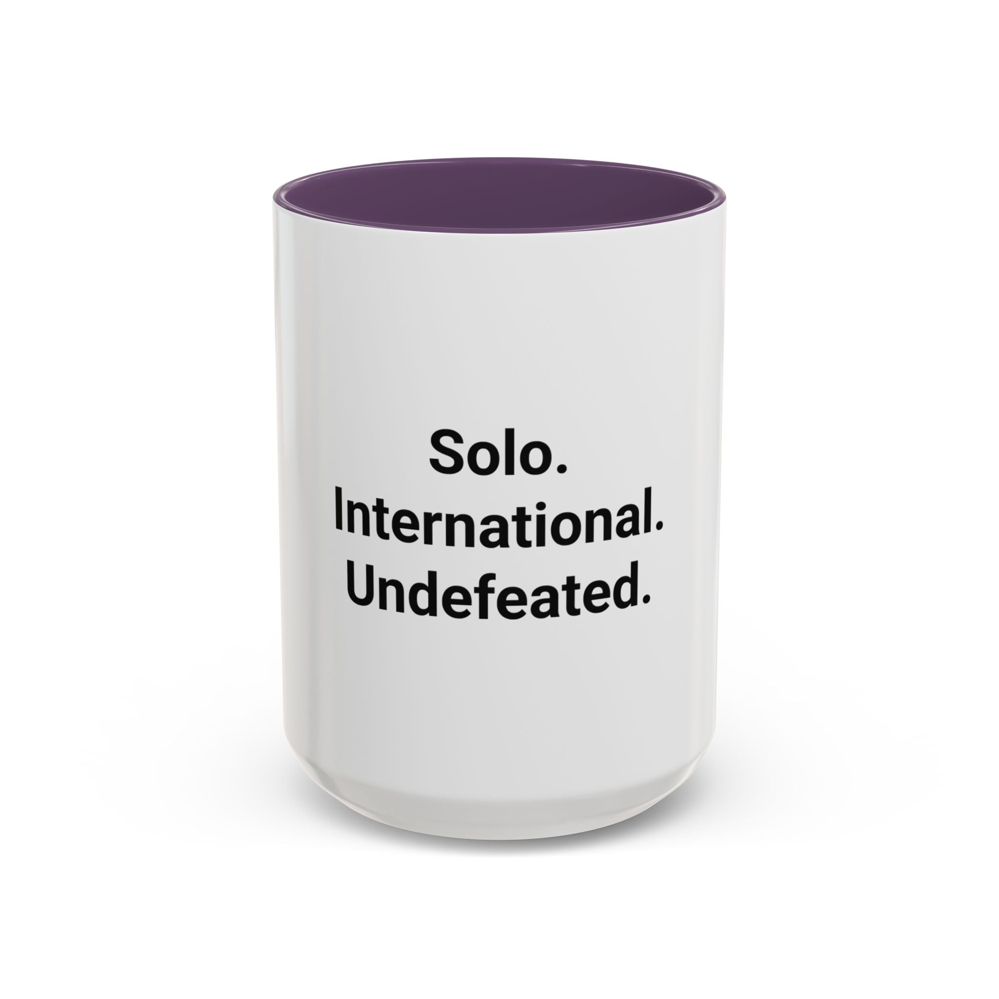 Solo. International. Undefeated. - Accent Mug for Solo Travelers