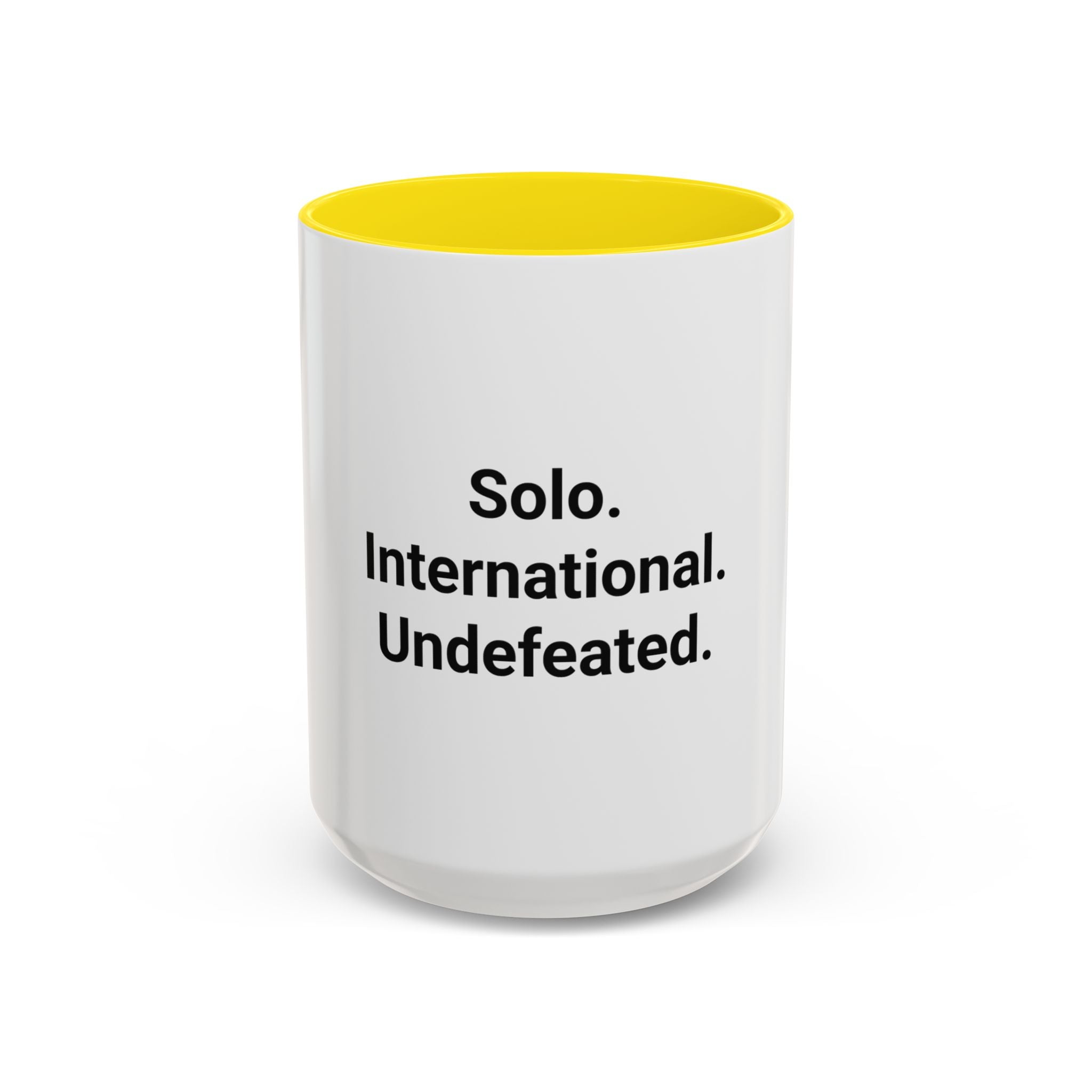 Solo. International. Undefeated. - Accent Mug for Solo Travelers