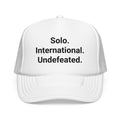 Solo. International. Undefeated. - Trucker Hat for Solo Travelers