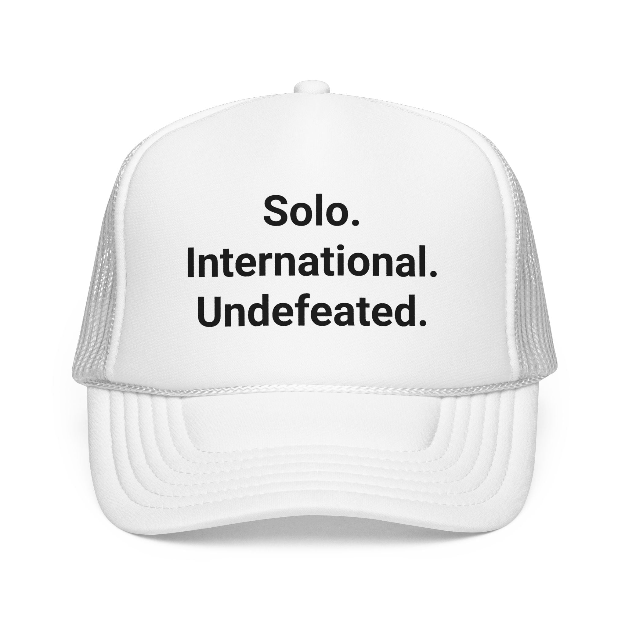Solo. International. Undefeated. - Trucker Hat for Solo Travelers