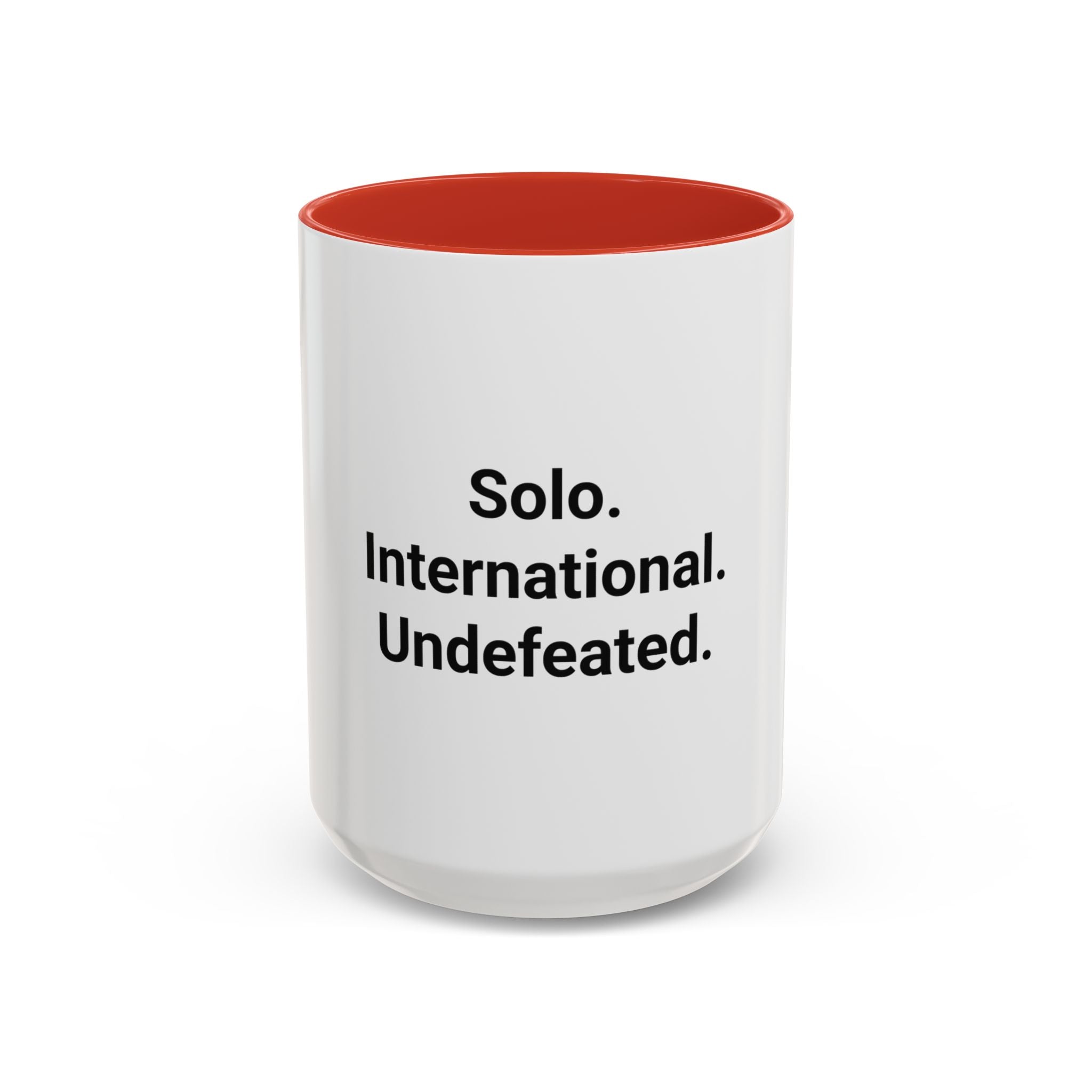 Solo. International. Undefeated. - Accent Mug for Solo Travelers