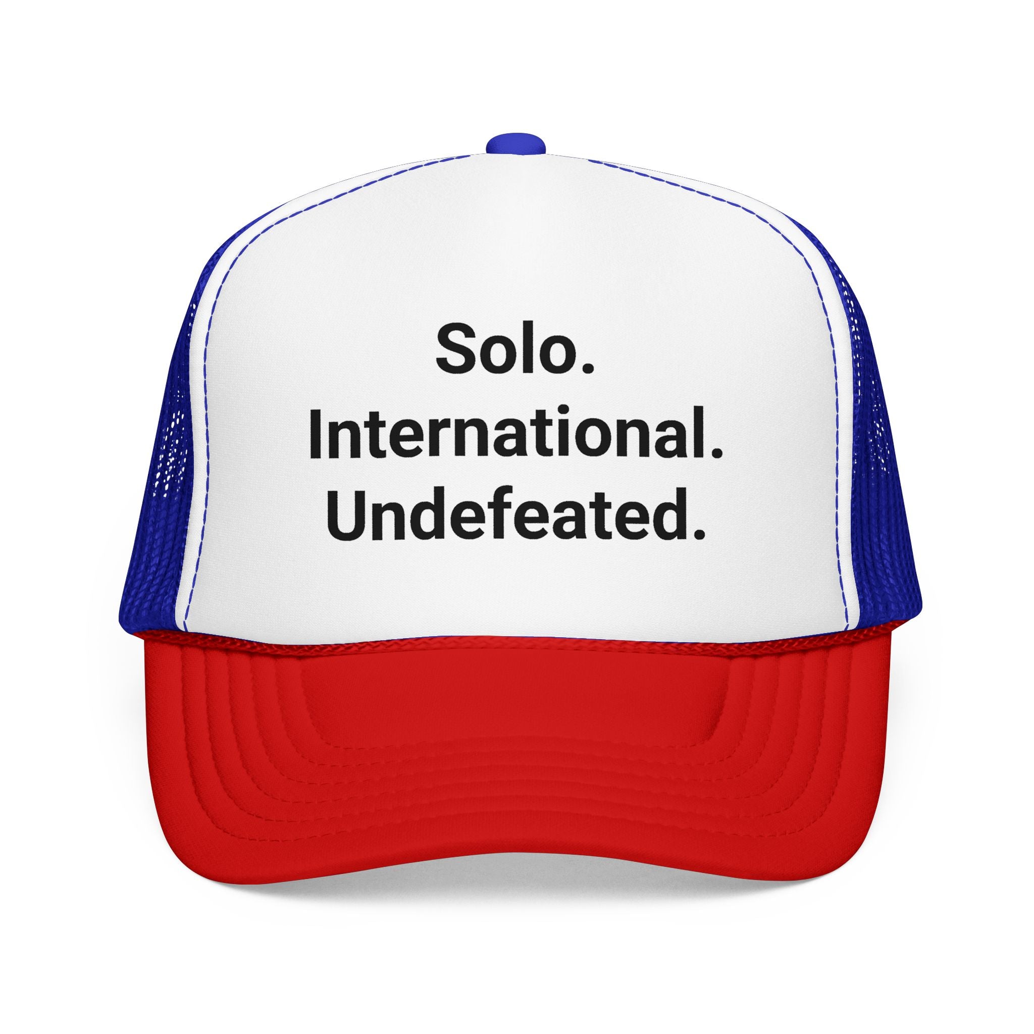 Solo. International. Undefeated. - Trucker Hat for Solo Travelers