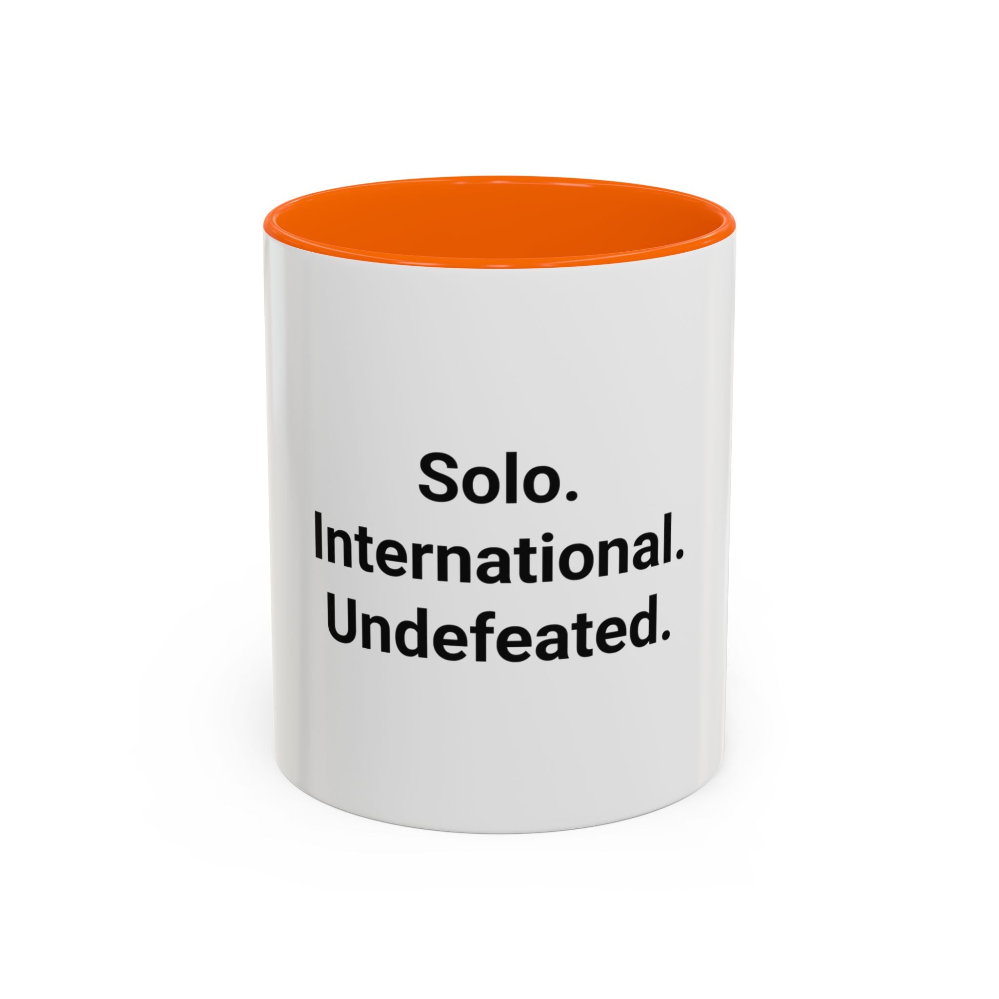 Solo. International. Undefeated. - Accent Mug for Solo Travelers