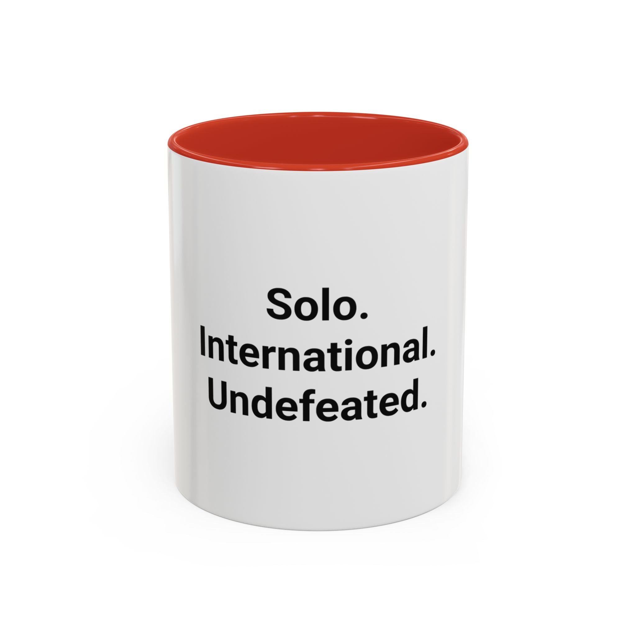 Solo. International. Undefeated. - Accent Mug for Solo Travelers