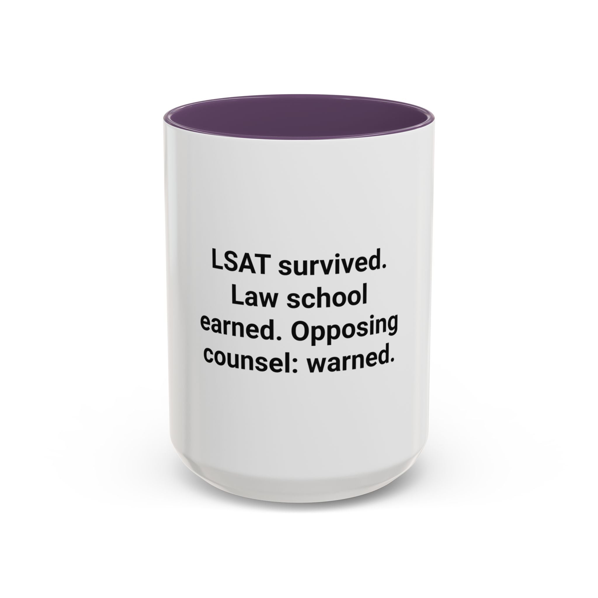 LSAT Survived Law School Earned - Accent Mug for New Law Students