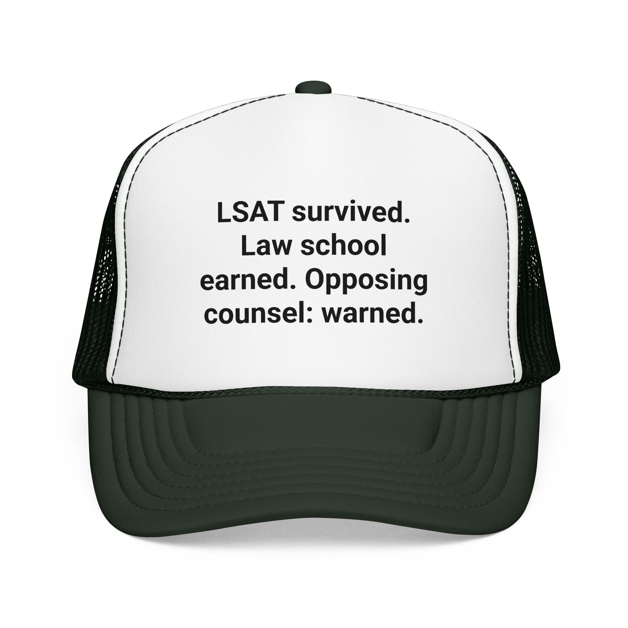 LSAT Survived Law School Earned - Trucker Hat for Law Students