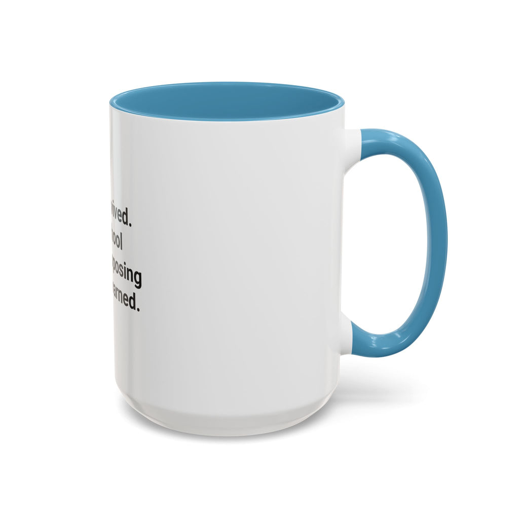 LSAT Survived Law School Earned - Accent Mug for New Law Students