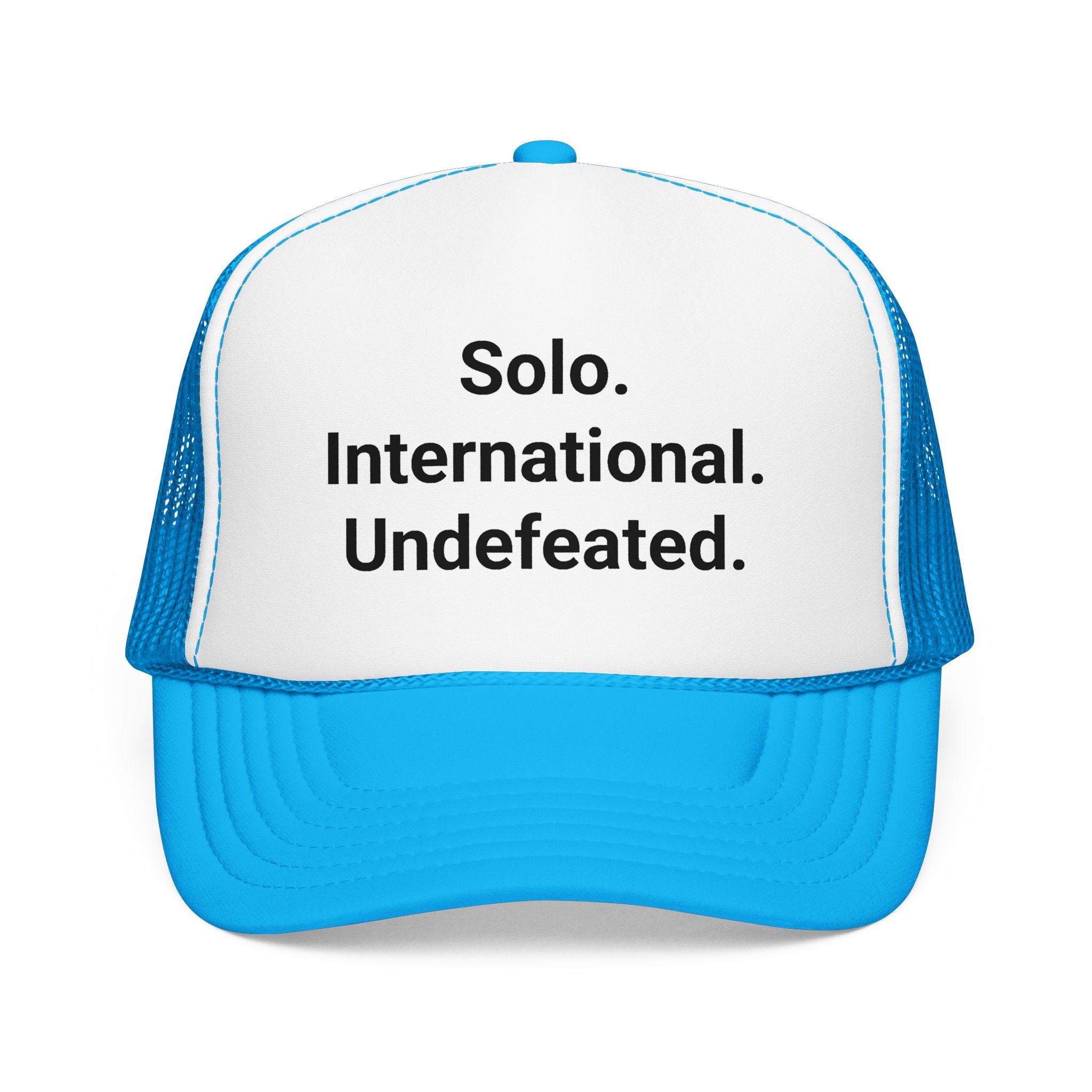 Solo. International. Undefeated. - Trucker Hat for Solo Travelers