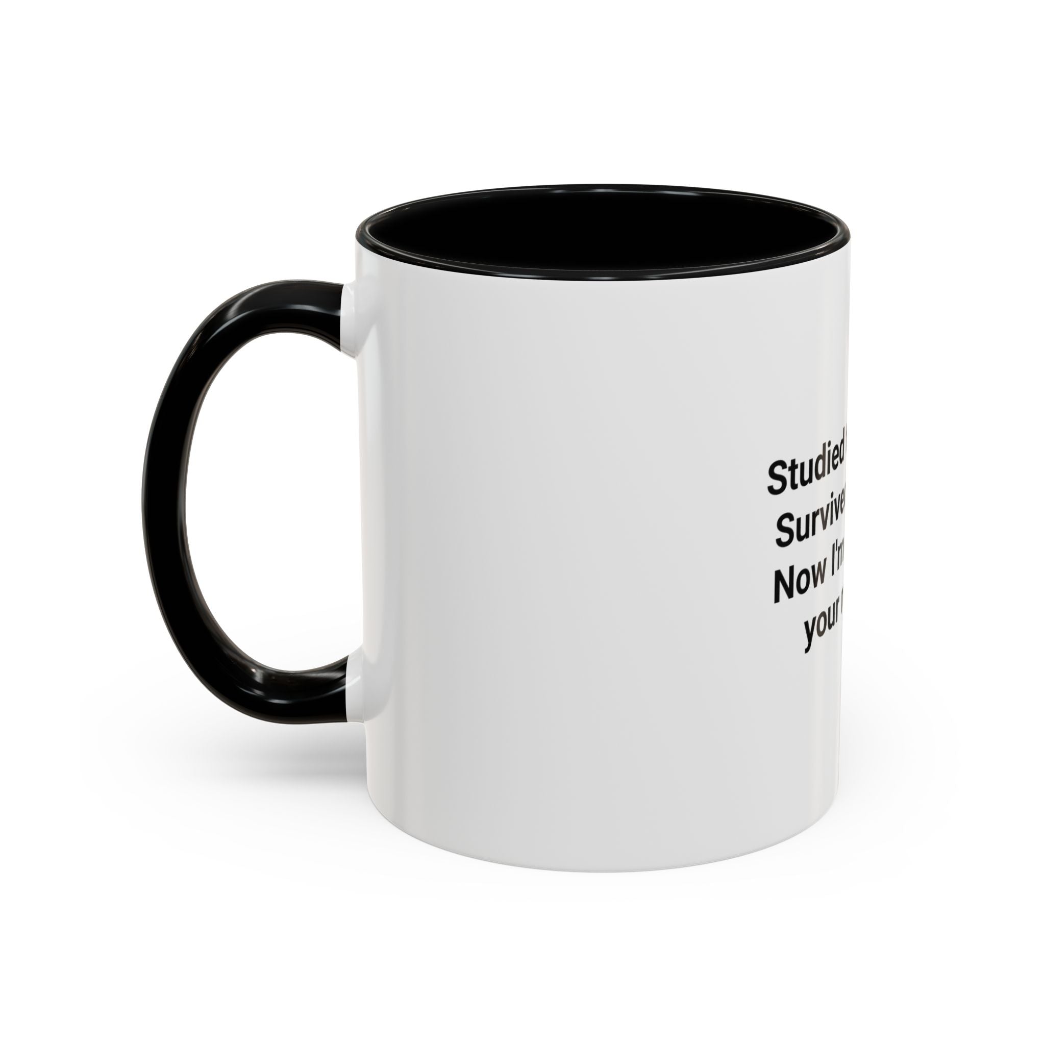 Studied the Science, Survived the Exam - Accent Mug for New Personal Trainers