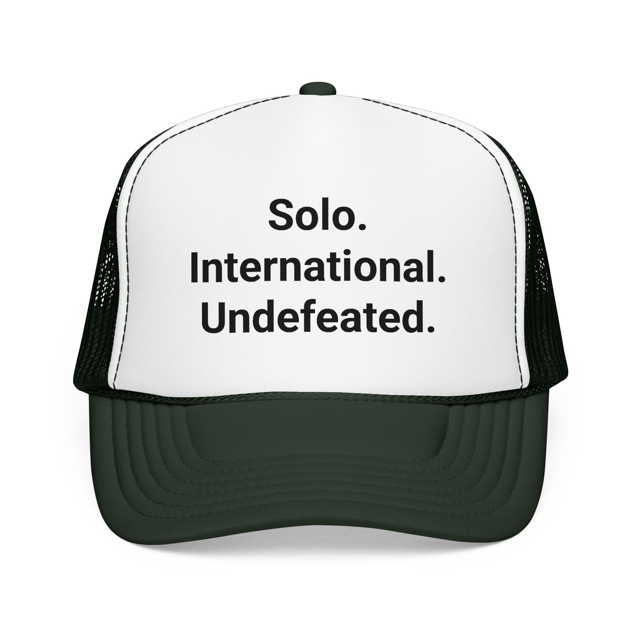 Solo. International. Undefeated. - Trucker Hat for Solo Travelers