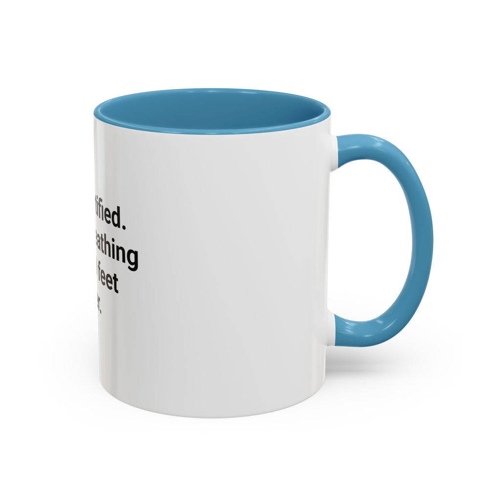 PADI Certified Finally Breathing Easy 60 Feet Under - Accent Mug for New Scuba Divers