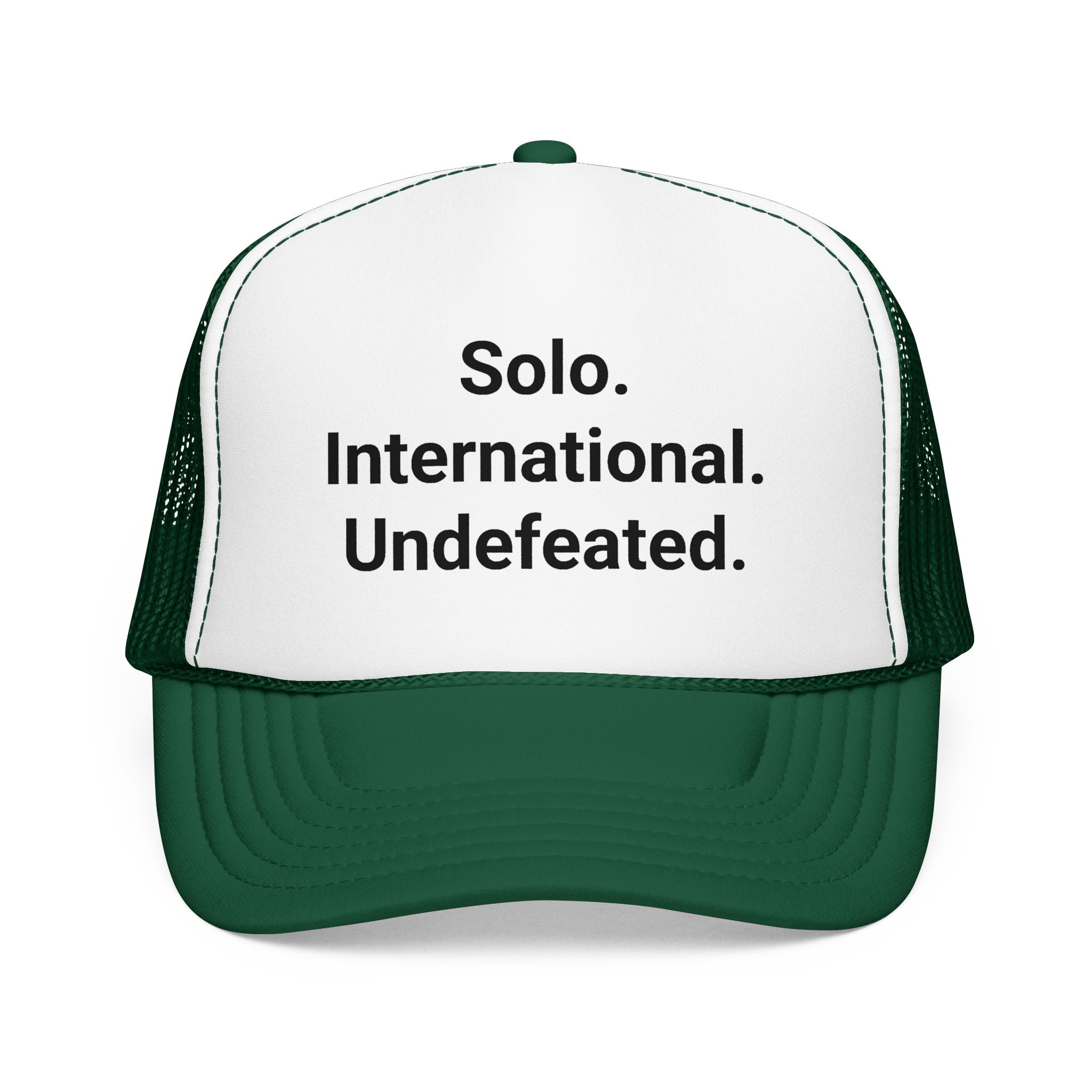 Solo. International. Undefeated. - Trucker Hat for Solo Travelers