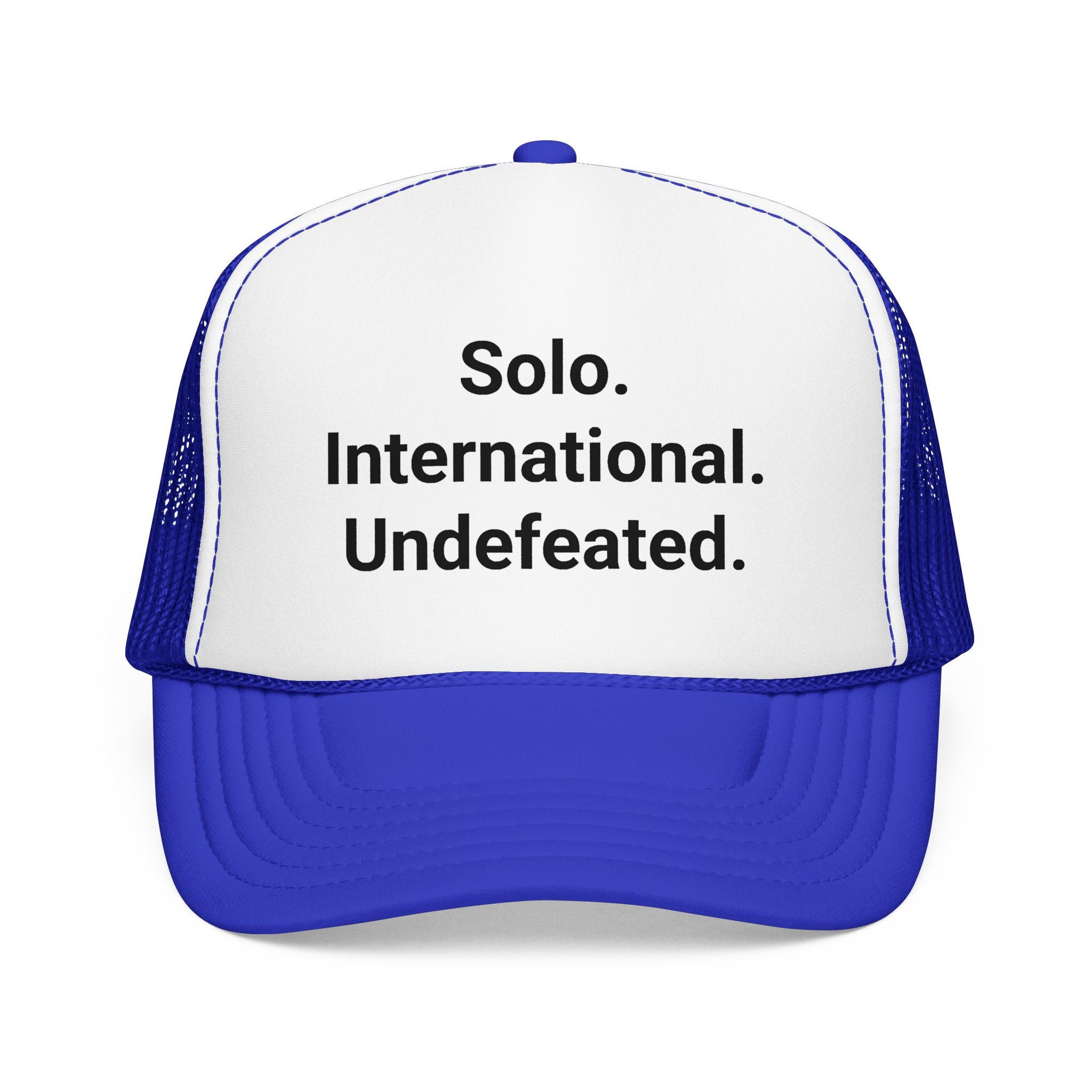 Solo. International. Undefeated. - Trucker Hat for Solo Travelers