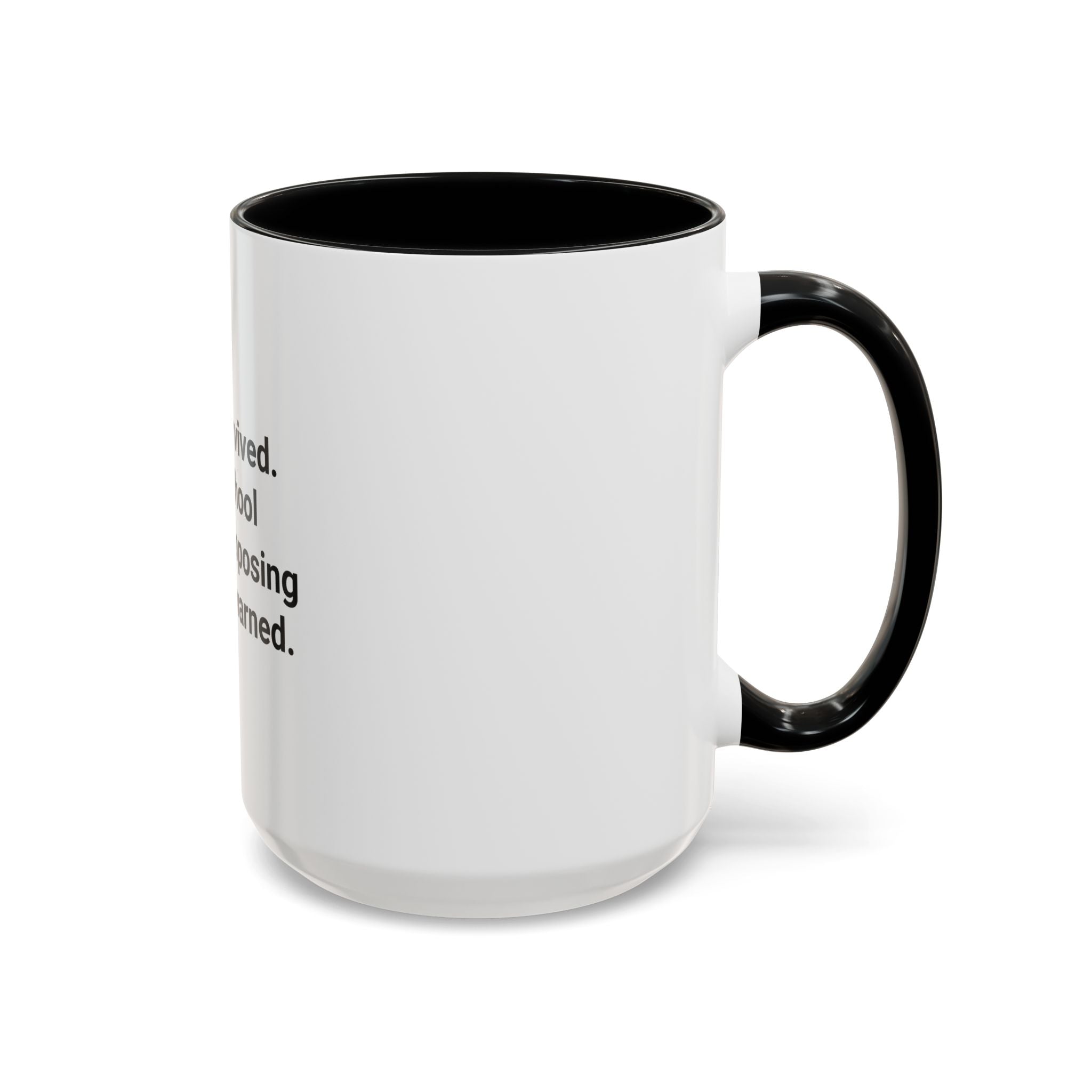 LSAT Survived Law School Earned - Accent Mug for New Law Students
