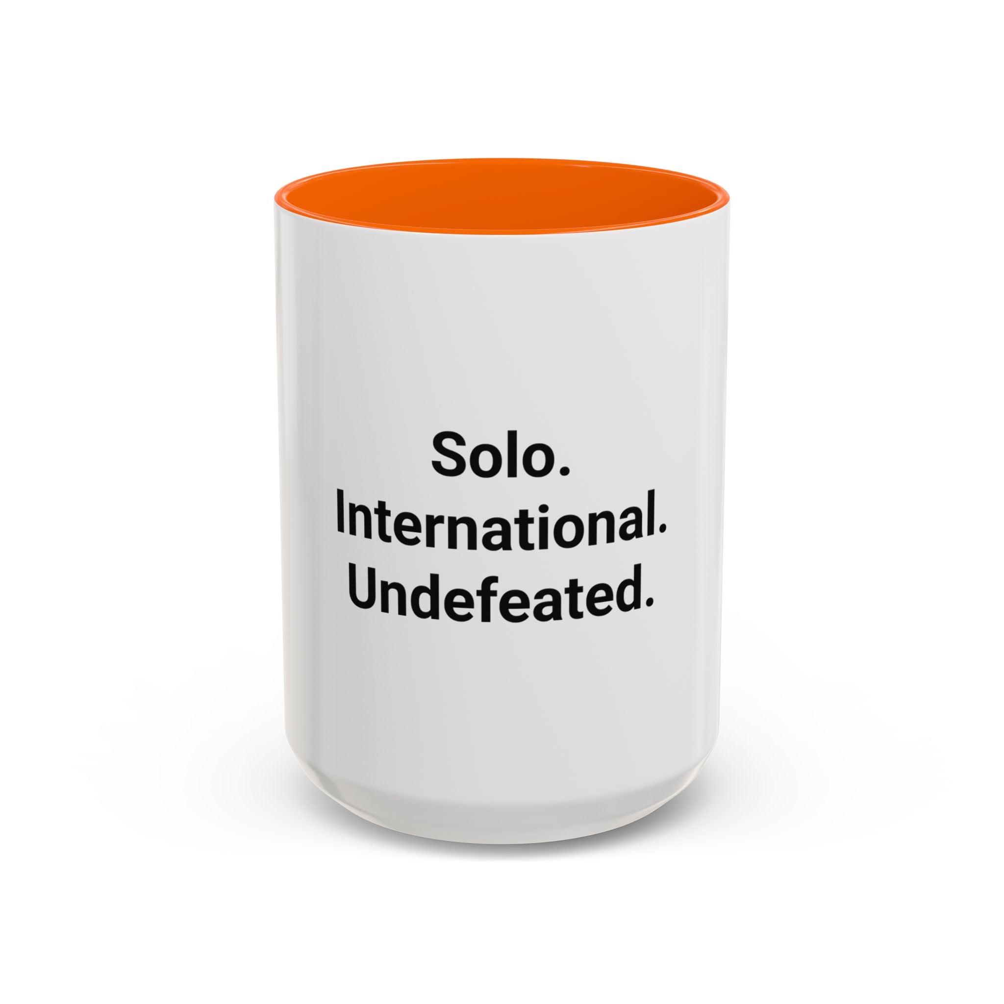 Solo. International. Undefeated. - Accent Mug for Solo Travelers