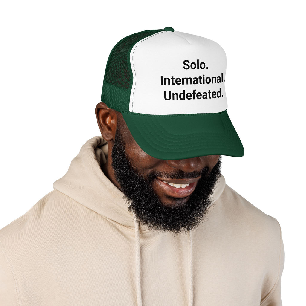 Solo. International. Undefeated. - Trucker Hat for Solo Travelers