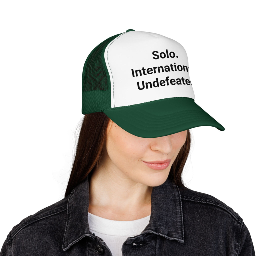 Solo. International. Undefeated. - Trucker Hat for Solo Travelers