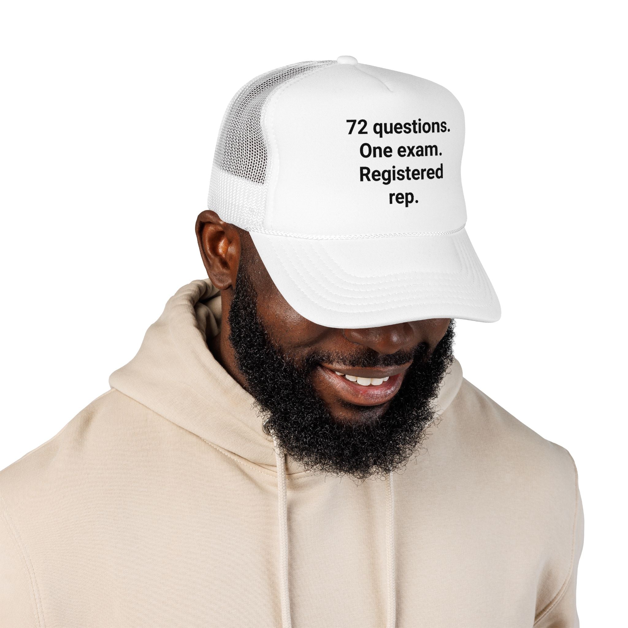 72 Questions. One Exam. Registered Rep. - Trucker Hat for Series 7