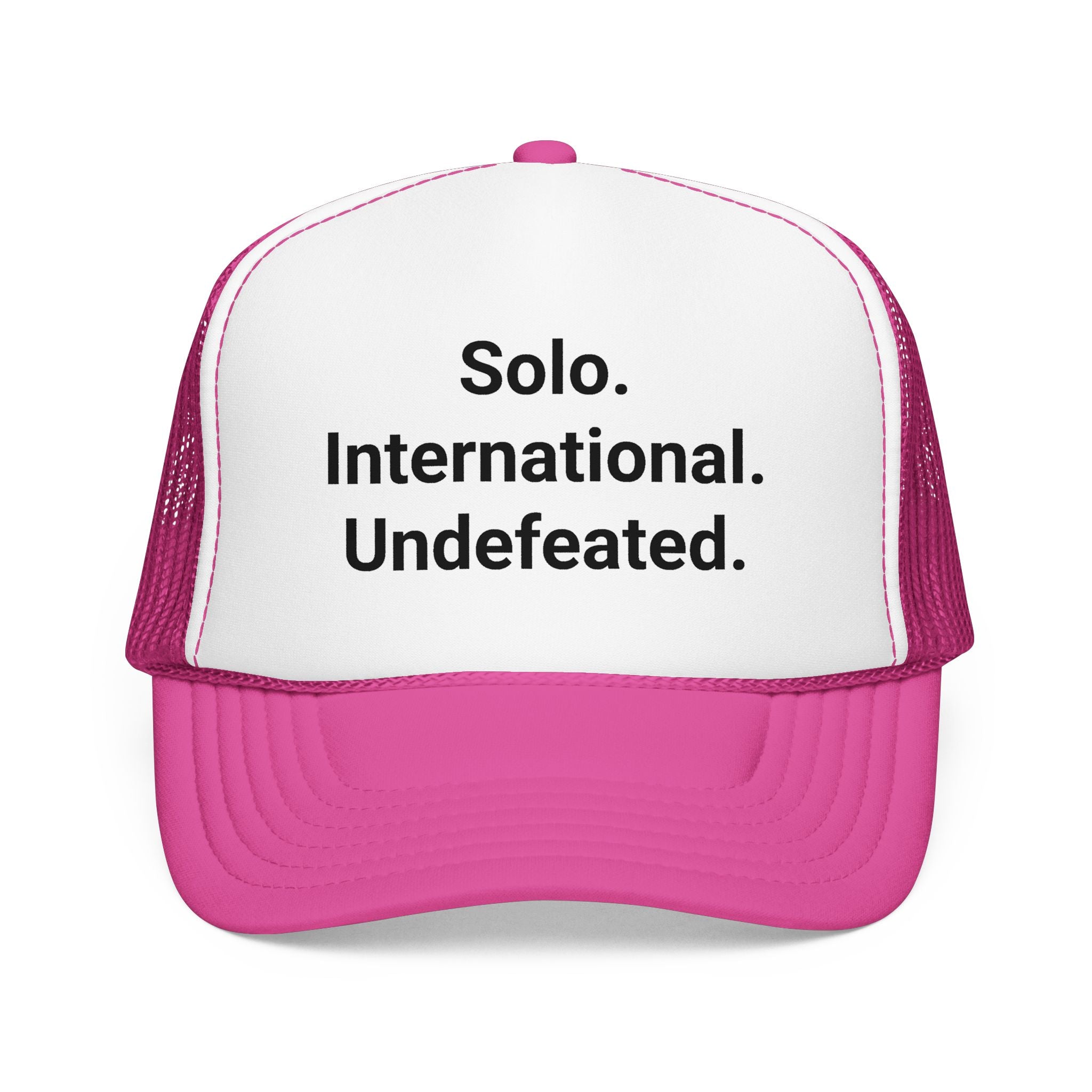Solo. International. Undefeated. - Trucker Hat for Solo Travelers