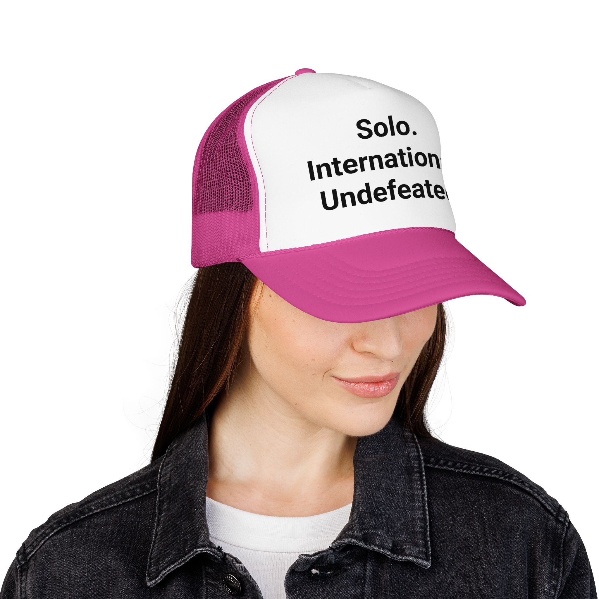 Solo. International. Undefeated. - Trucker Hat for Solo Travelers
