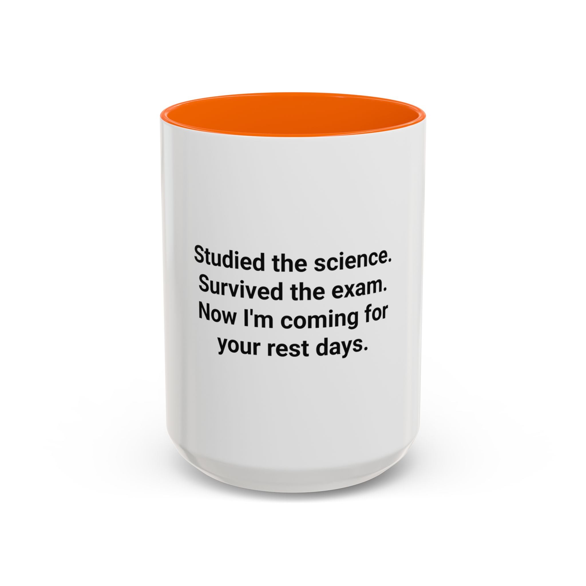 Studied the Science, Survived the Exam - Accent Mug for New Personal Trainers