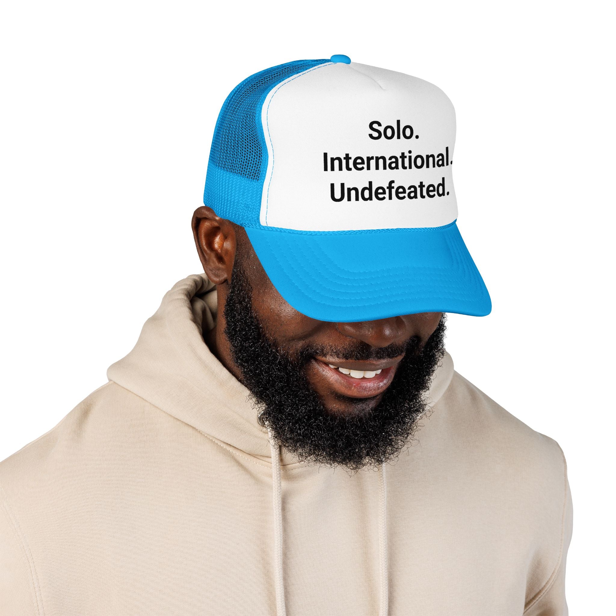 Solo. International. Undefeated. - Trucker Hat for Solo Travelers
