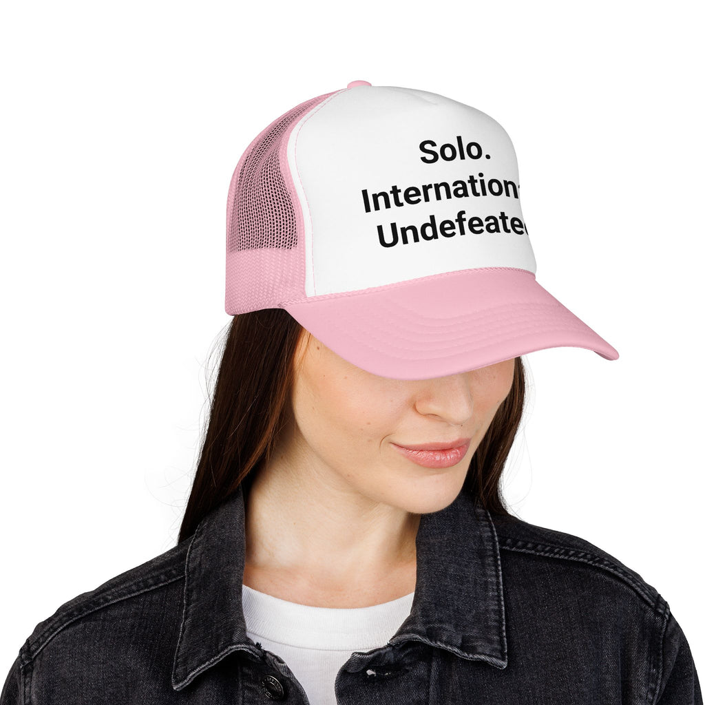 Solo. International. Undefeated. - Trucker Hat for Solo Travelers