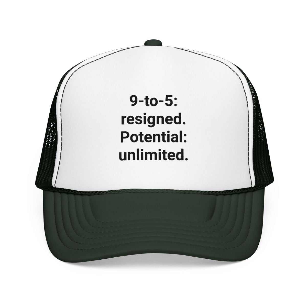 9-to-5: resigned. Potential: unlimited. - Trucker Hat for Freelancers
