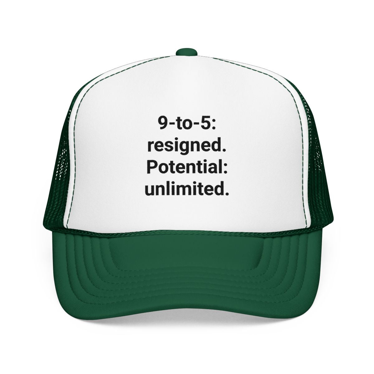 9-to-5: resigned. Potential: unlimited. - Trucker Hat for Freelancers