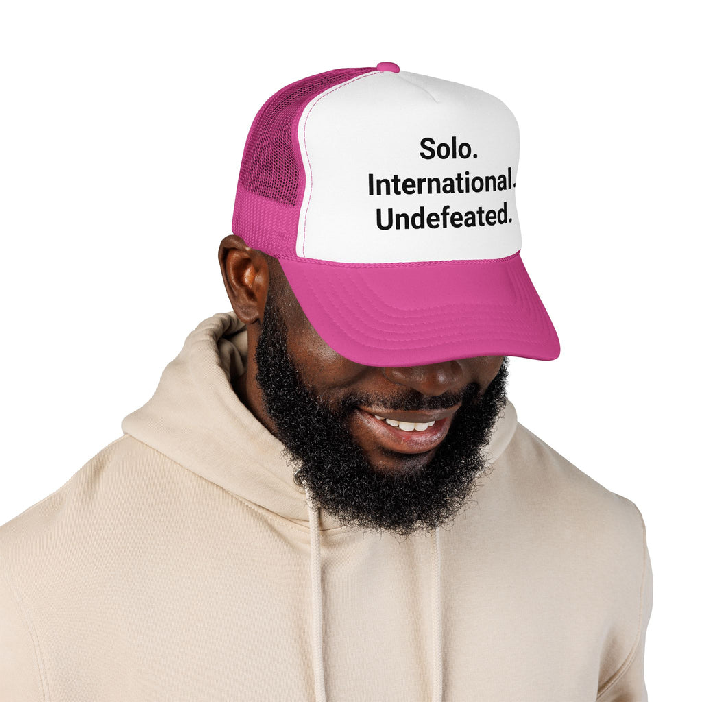 Solo. International. Undefeated. - Trucker Hat for Solo Travelers