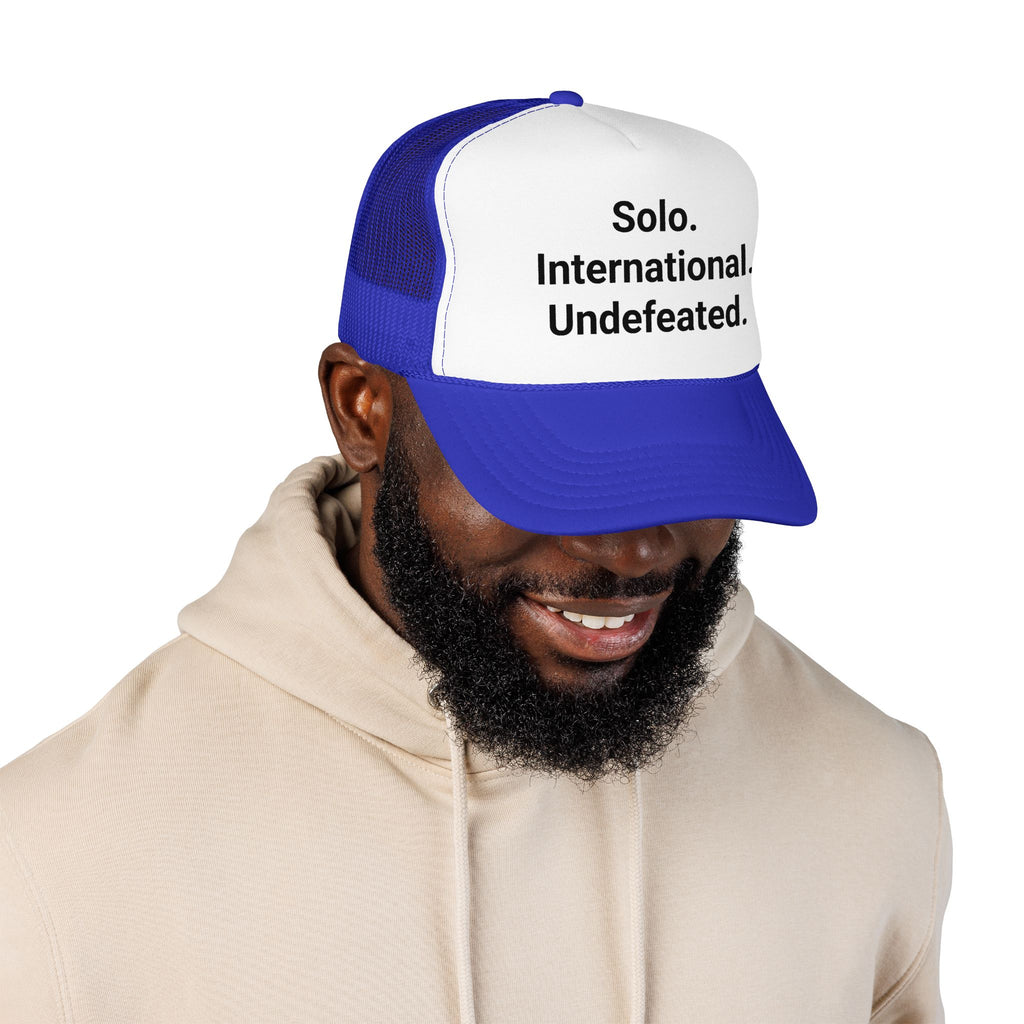 Solo. International. Undefeated. - Trucker Hat for Solo Travelers