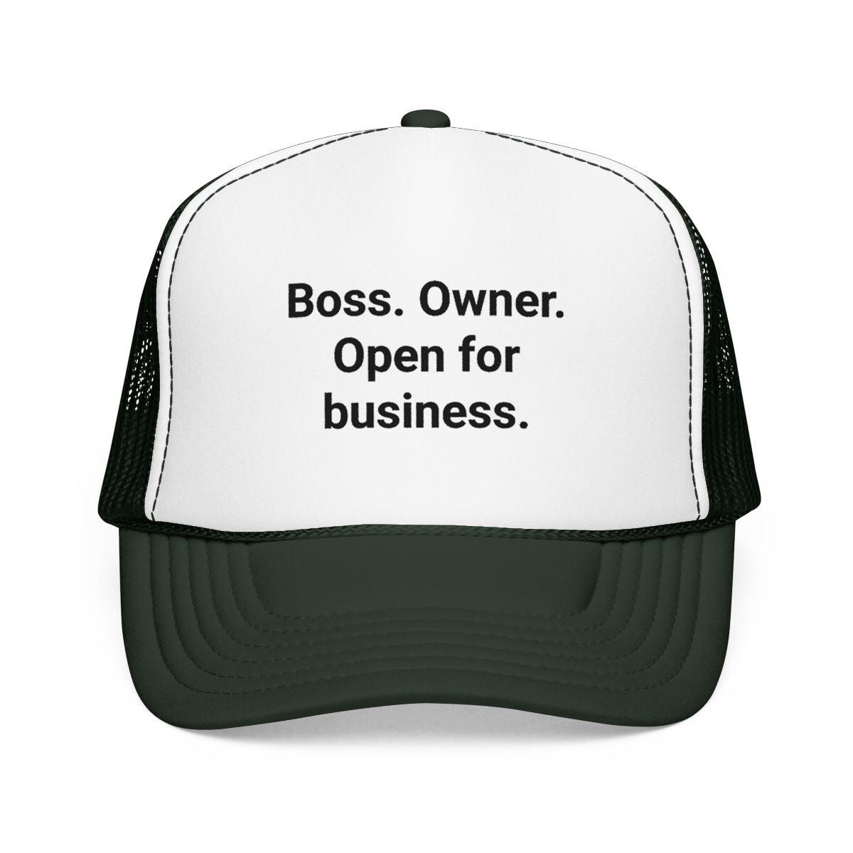 Boss. Owner. Open for Business. - Trucker Hat for New Business Owners