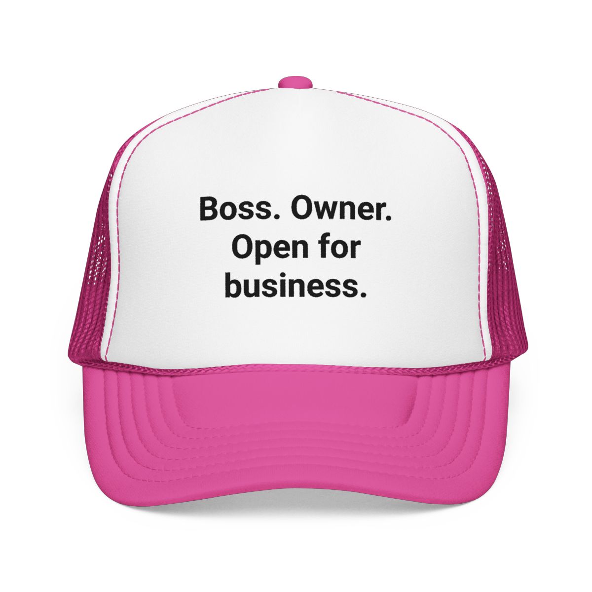 Boss. Owner. Open for Business. - Trucker Hat for New Business Owners