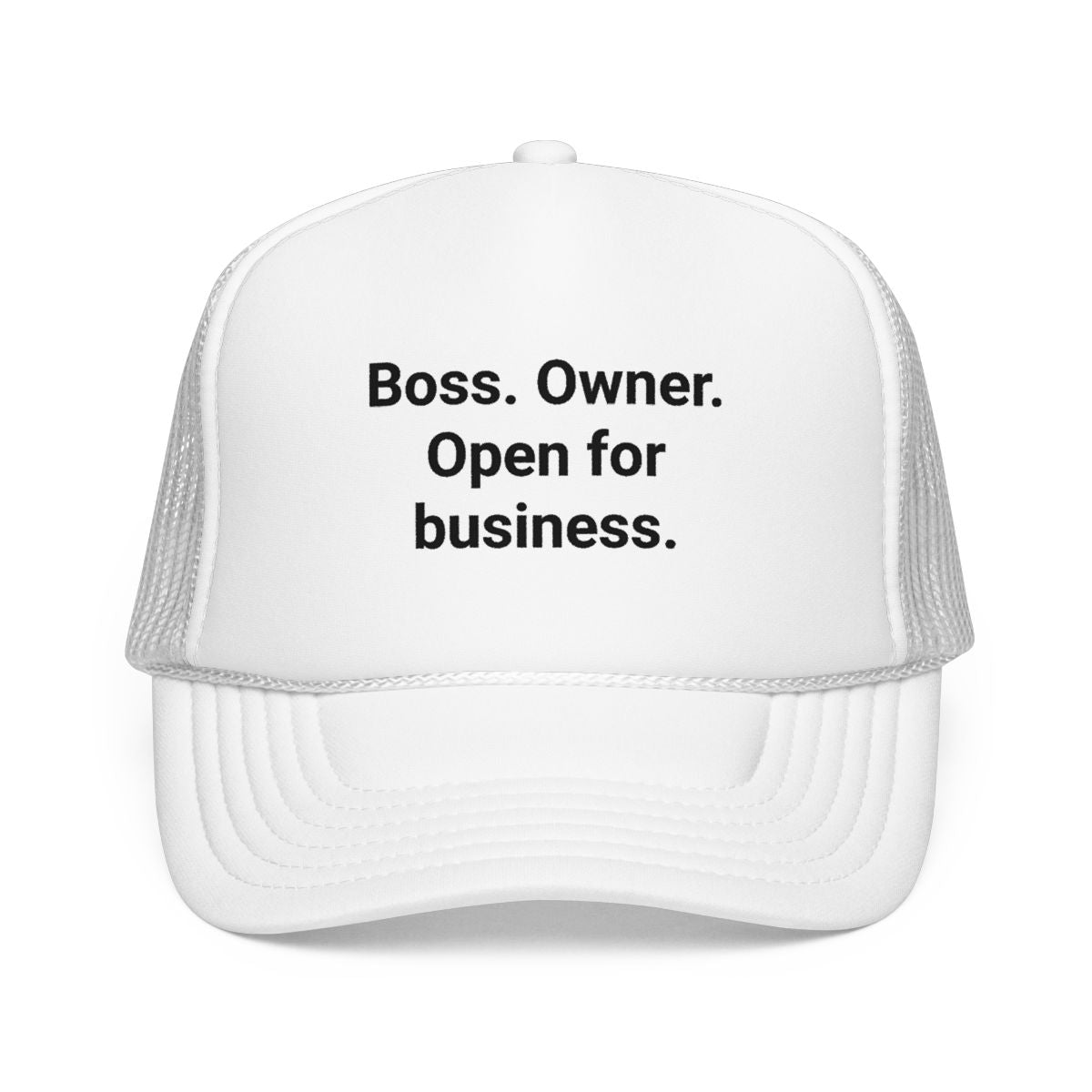 Boss. Owner. Open for Business. - Trucker Hat for New Business Owners