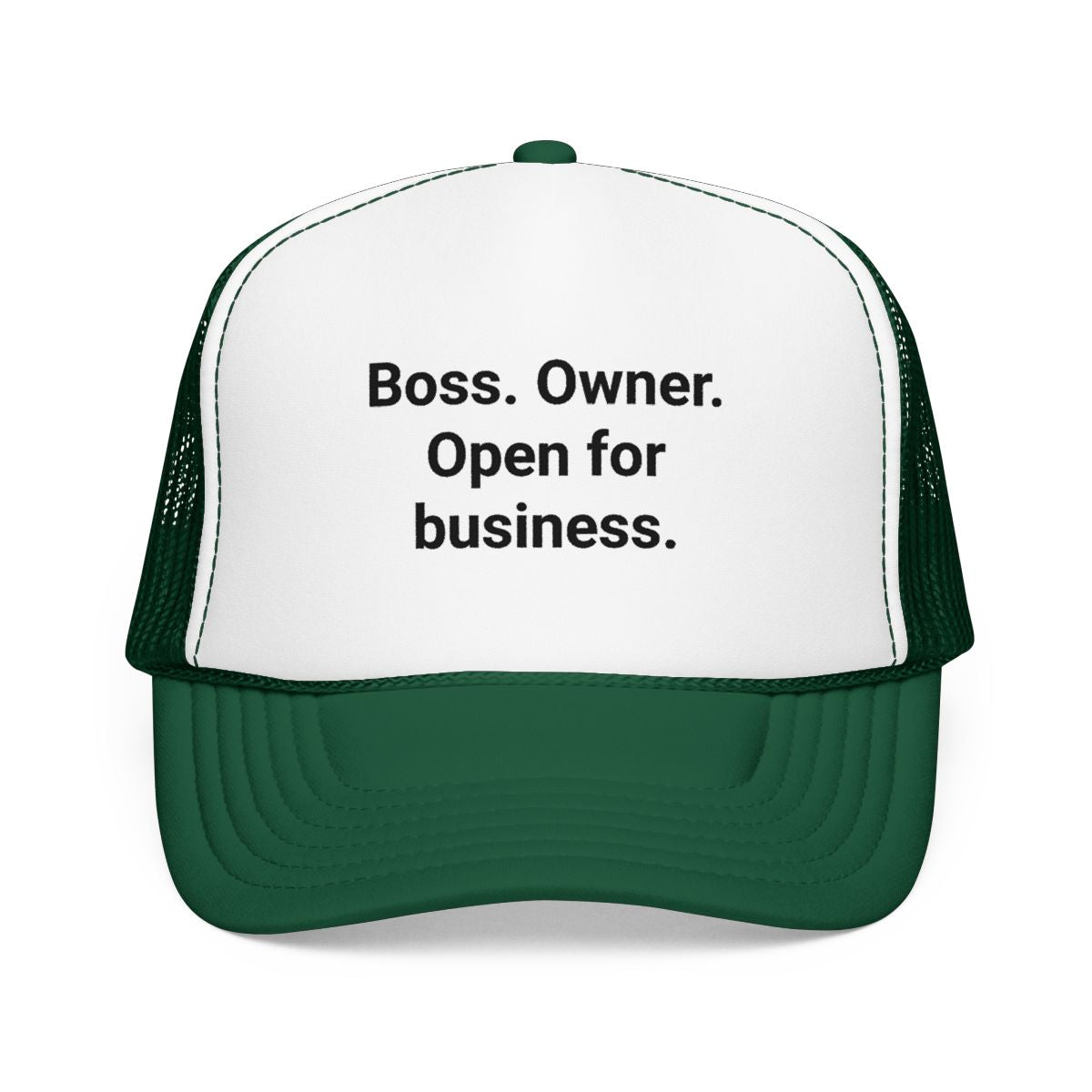 Boss. Owner. Open for Business. - Trucker Hat for New Business Owners