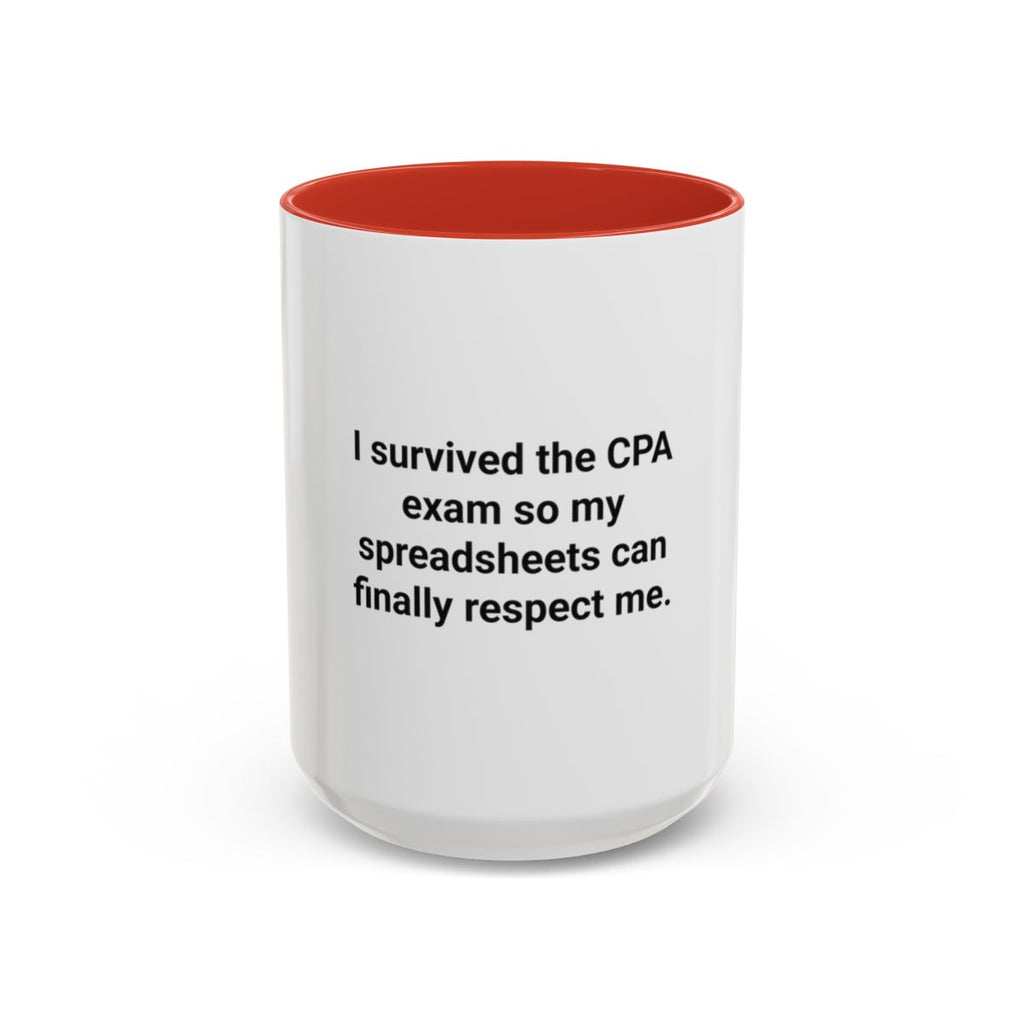 CPA Exam Survivor Spreadsheets Mug - Funny Accounting Gift