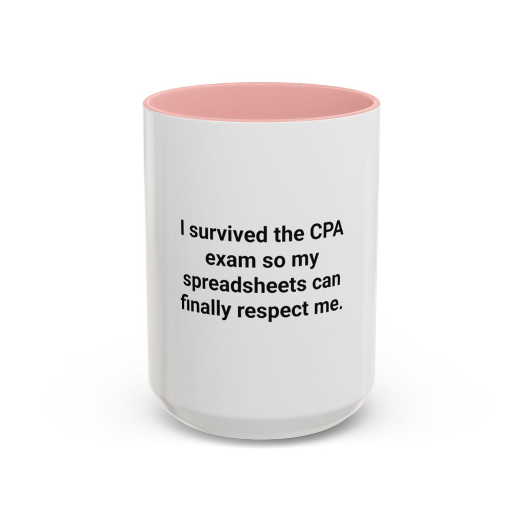 CPA Exam Survivor Spreadsheets Mug - Funny Accounting Gift