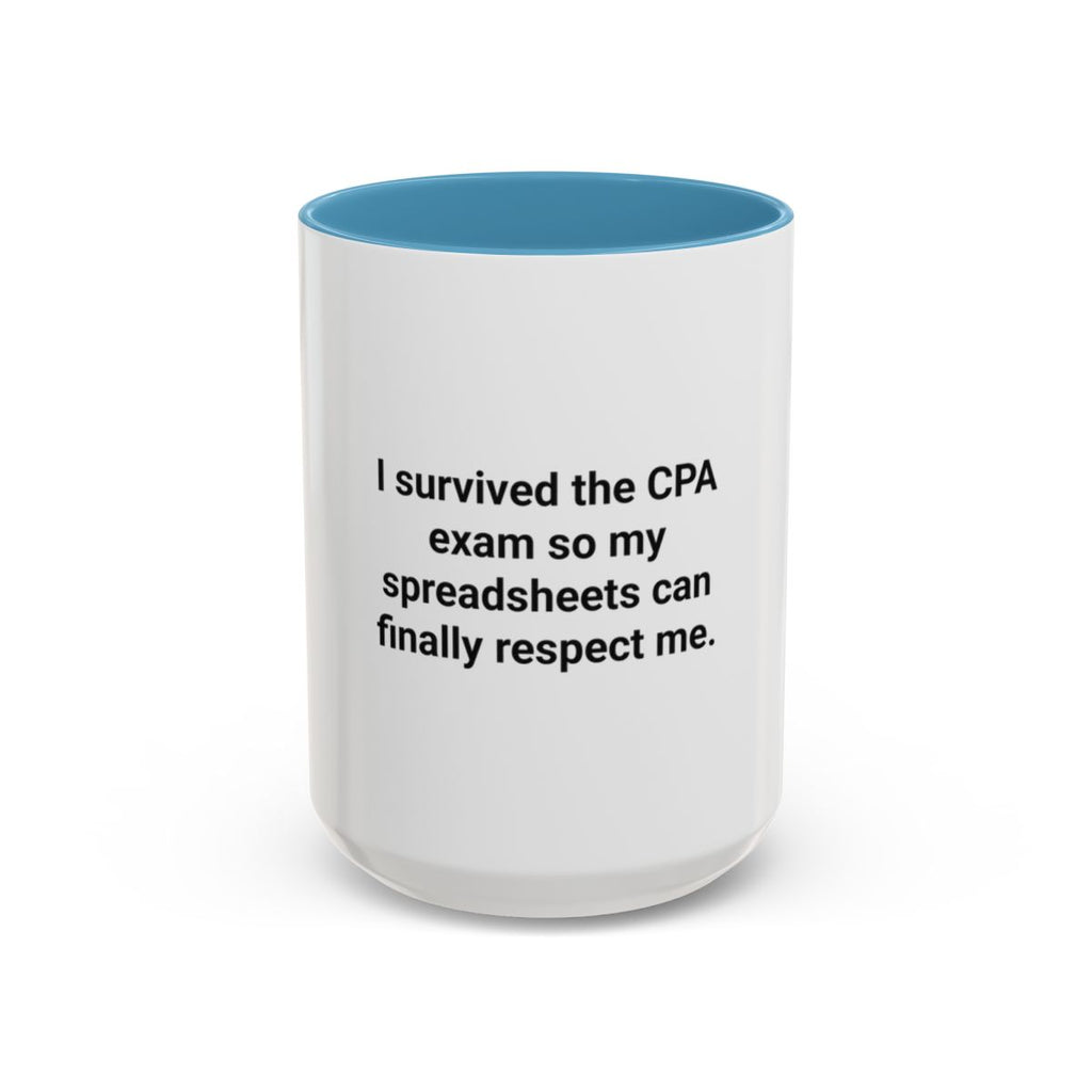 CPA Exam Survivor Spreadsheets Mug - Funny Accounting Gift