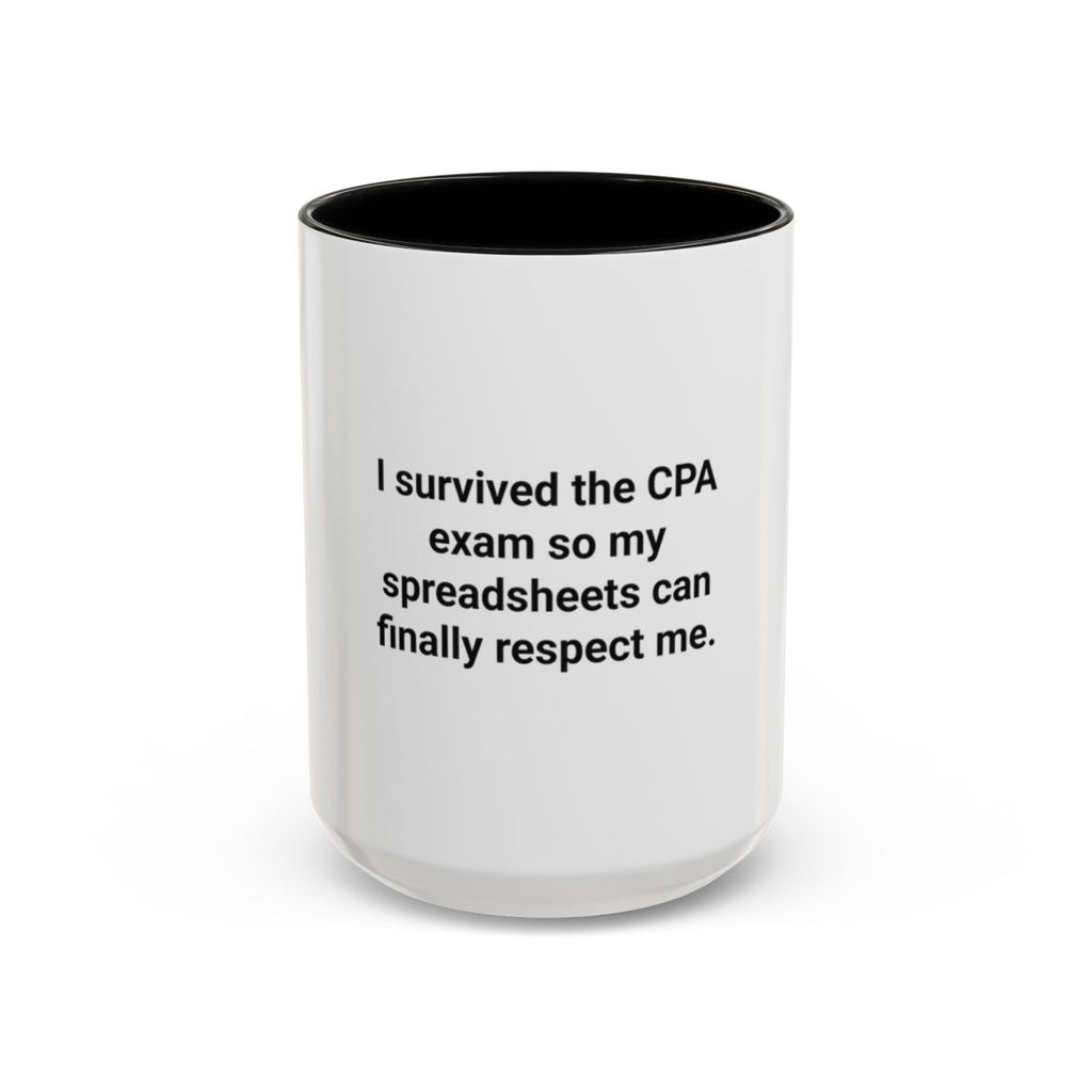 CPA Exam Survivor Spreadsheets Mug - Funny Accounting Gift
