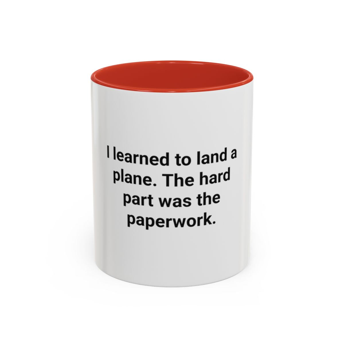 I Learned to Land a Plane - Accent Mug for New Pilots