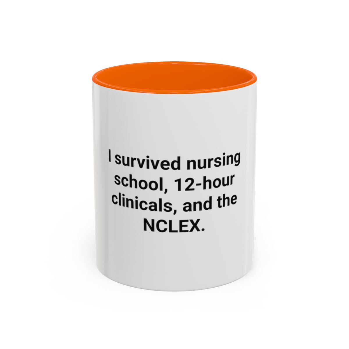 I Survived Nursing School & NCLEX - Accent Mug for New Nurses