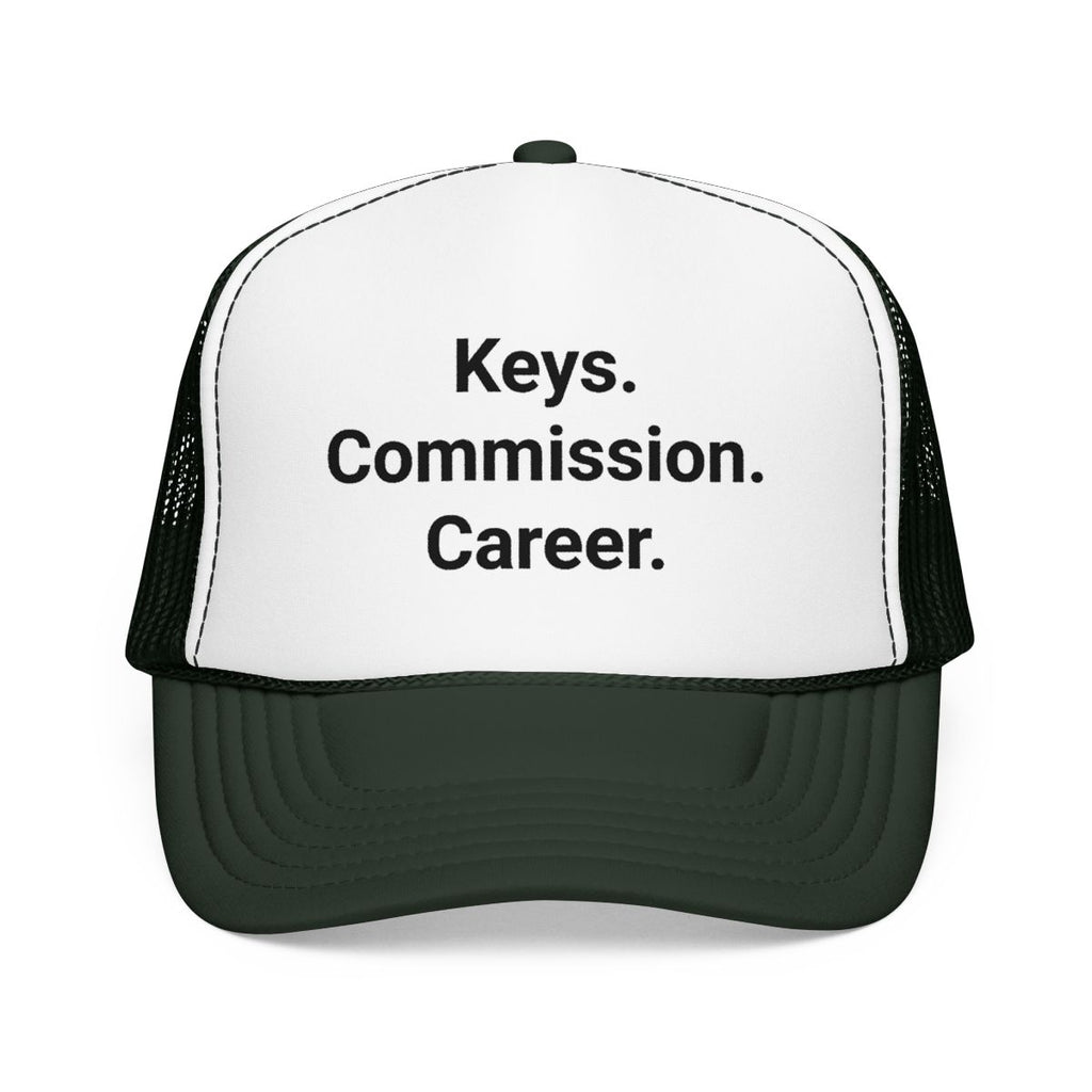 Keys. Commission. Career. - Trucker Hat for New Real Estate Agents