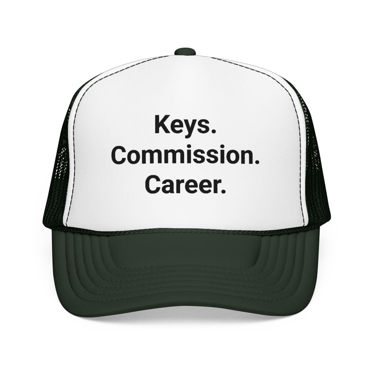 Keys. Commission. Career. - Trucker Hat for New Real Estate Agents
