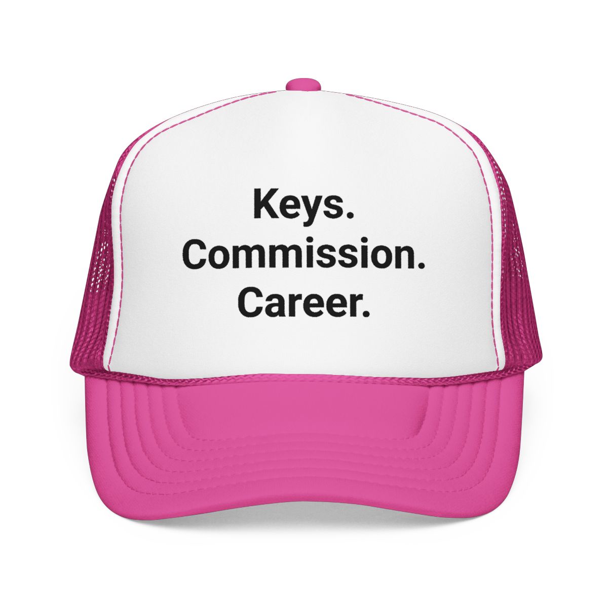 Keys. Commission. Career. - Trucker Hat for New Real Estate Agents