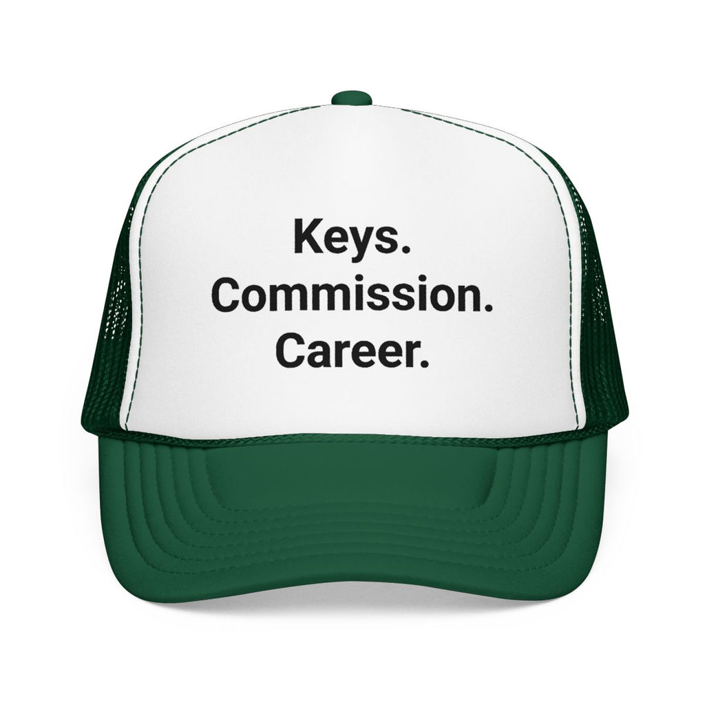 Keys. Commission. Career. - Trucker Hat for New Real Estate Agents
