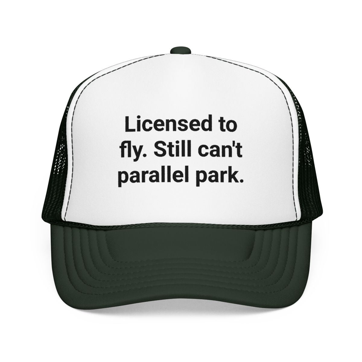 Licensed to Fly. Still Can't Parallel Park. - Trucker Hat for New Pilots