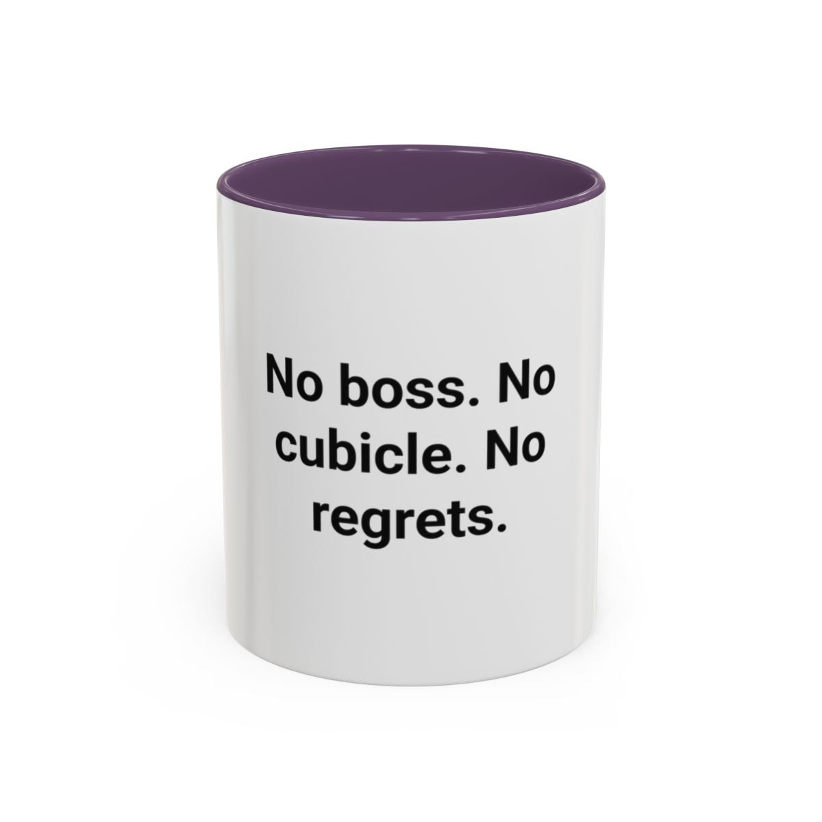 No Boss. No Cubicle. No Regrets. - Accent Mug for Freelancers