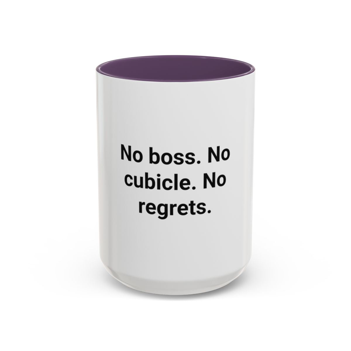 No Boss. No Cubicle. No Regrets. - Accent Mug for Freelancers